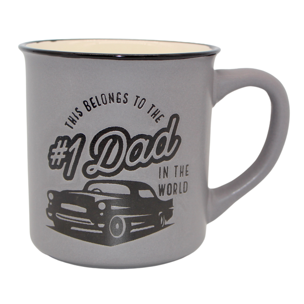 Manly Mug - # 1 Dad - Grey