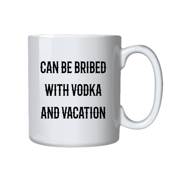 Vodka and Vacation Coffee Mug - Best Funny Novelty Gift Idea for