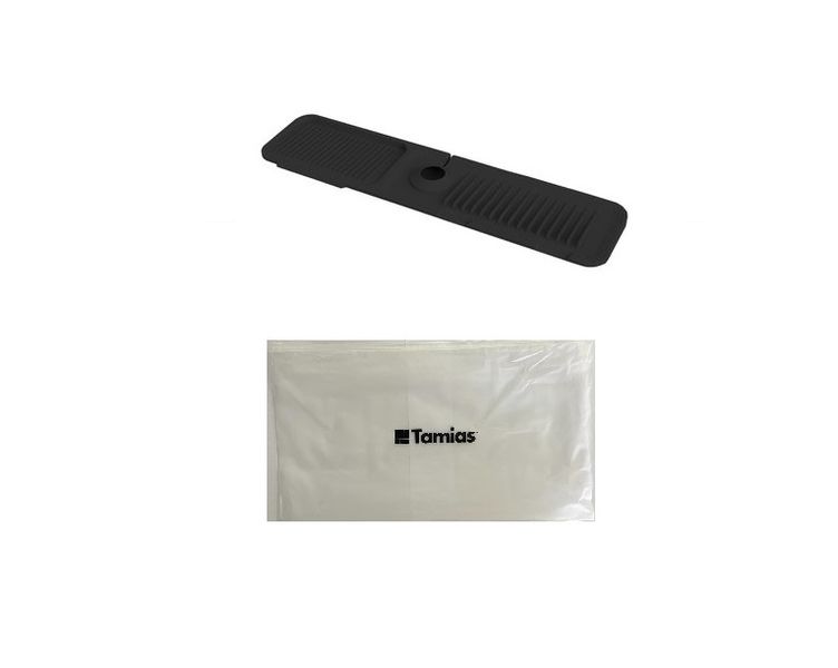 Tamias Sink Splash Guard Silicone Durable Mat Grey In Poly Bag 45x14cm