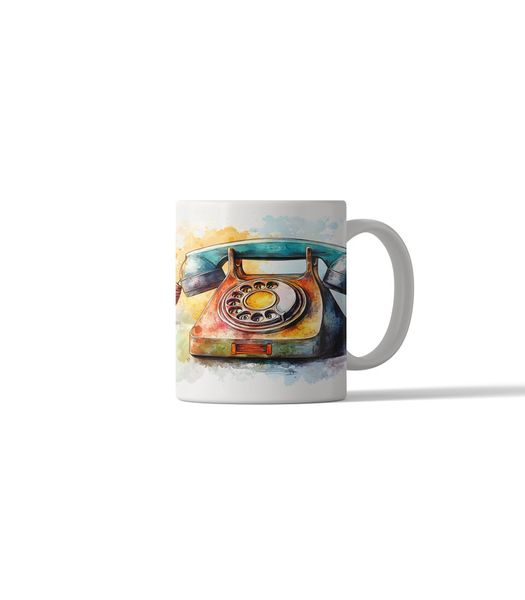 Printed Coffee Mug - Retro Telephone DSG 10