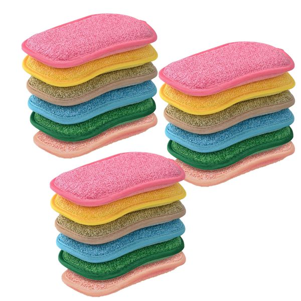 3 Pcs Heavy Duty Kitchen Cleaning Sponges, Multipurpose Scrub Pads