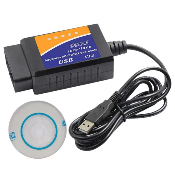 ELM327 USB OBDII Auto Diagnostic Scanner Tool with CD Compatible with Windows