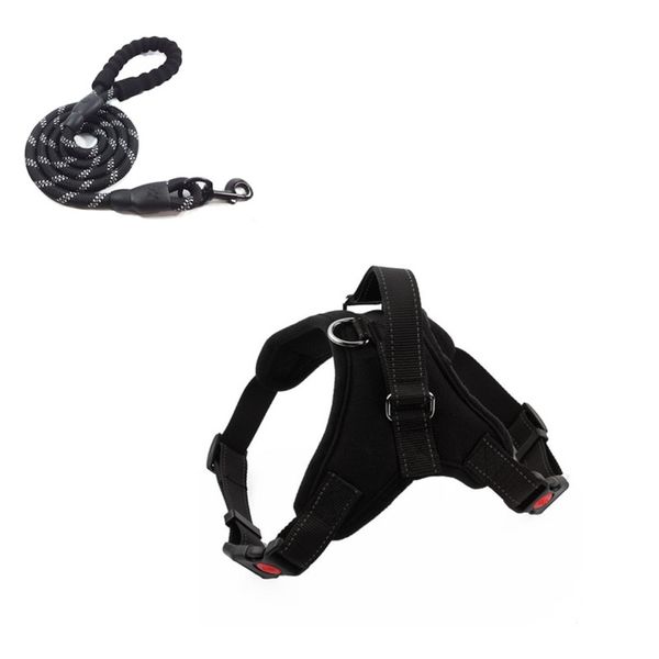 Dog Harness &amp; Lead Black XS