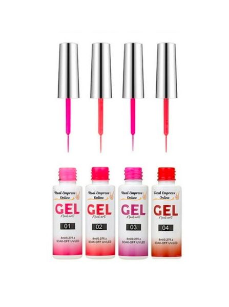 REO 4 Piece Nail Art Liner Gels Set C