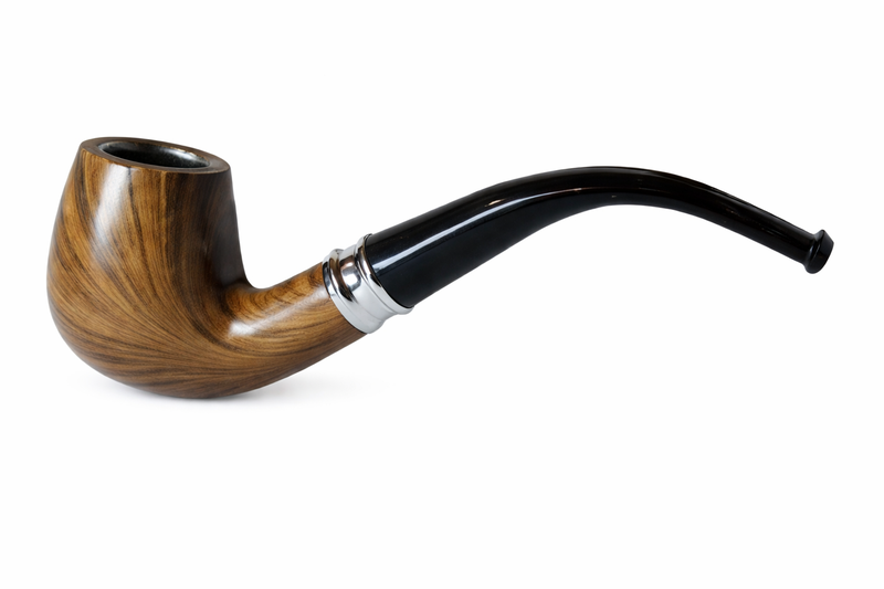 JJ Tobacco Smoking Pipe , Elegant Bent Wood Smoking Pipe