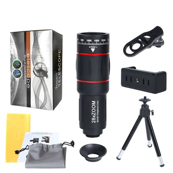 High-Resolution Single-Lens 28x Mobile Phone Telephoto Lens