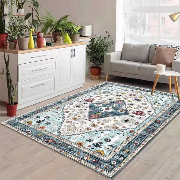 Flower Modern Design Area Carpet for Livingroom Blue 200 L x150 W
