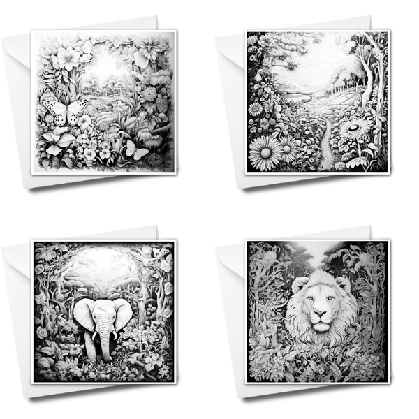 iColor Greeting Cards - Jungle Collection
