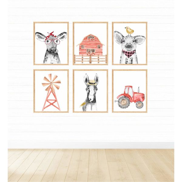 Farm Animals - A3 - 29cm x 42cm -6 Set
