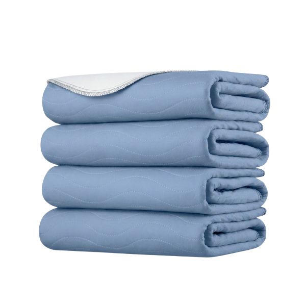 4 Pcs Waterproof Protective Pads for Bed Sofa Floor - Blue