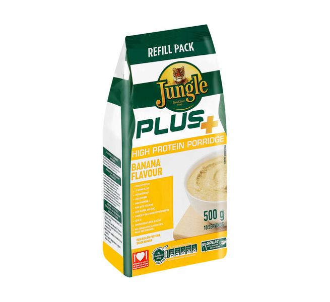Jungle Plus High Protein Porridge Banana Flavour Refill 500g