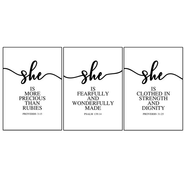 Wall Art Prints - Female Bible Verses A4 Prints - Unframed