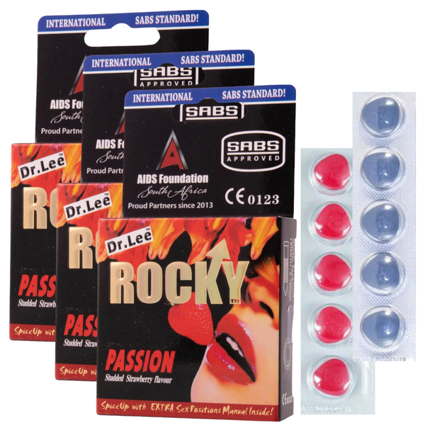 Dr Lee Rocky 3 Set Passion Condoms with 10 Performance Tablets