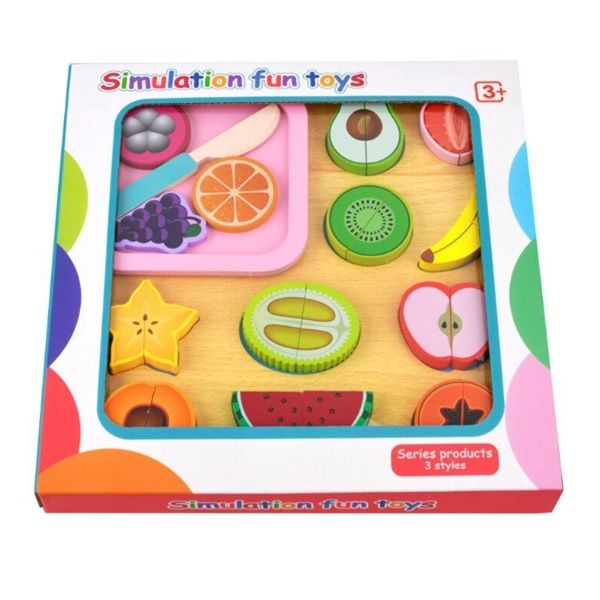 Kiddies Wooden Cut Fruits &amp; Veg Set