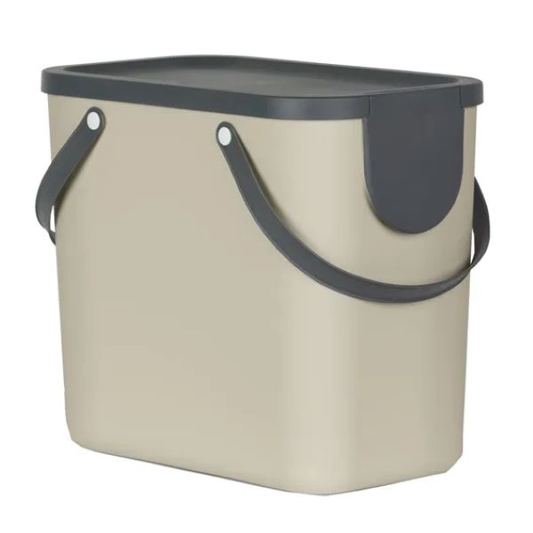 Trendy Plastic Kitchen Dustbin Taupe 25L