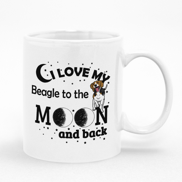 I Love My Beagle To The Moon and Back Dog Mug - Fun Gift Idea