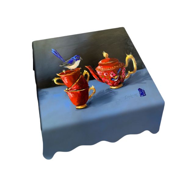 Nestled-with-Tea-Square-Tablecloth-by-Juanette-Menderoi