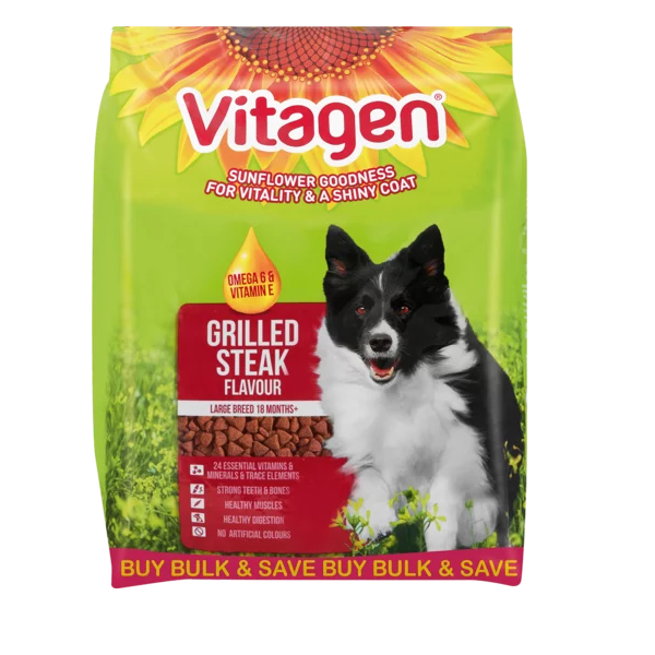 Vitagen Dog Food Grilled Steak Flavour Large Breed 18 Months+ (20kg)