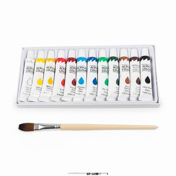 12-Colors Fabric Paint Set - Craft &amp; Textile Art Supplies With ReVibe Pen