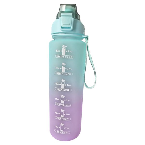 Inspiration Water Bottle 1L - Mint Green/Purple