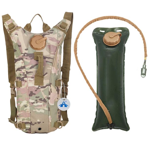 Alanes 3L Tactical Running Hydration Backpack with Water Bladder - CP