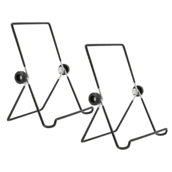 Decor Adjustable Foldable Black Metal Display Stands Set of 2 - 18cm