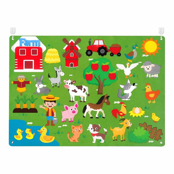 Felt Farm Story Board Set 3.5Ft 38 Pieces Preschool Domestic Animals Board
