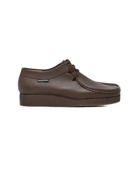 Grasshoppers Men Brown Leather Moccasin Lace-Up