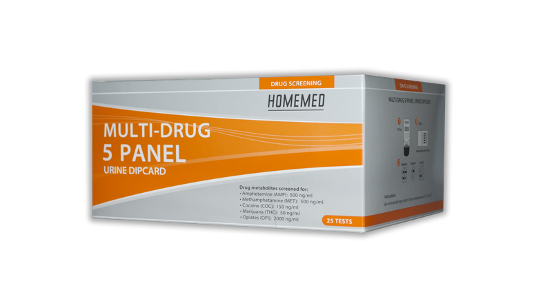 Multi-drug 5 Panel Urine Dip Cards 25's