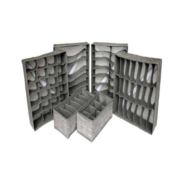Underwear Storage Organiser - 6 Piece Graced (Grey)