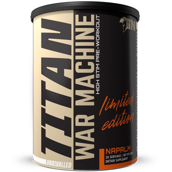 TITAN War Machine High Stim Pre Workout, Napalm 20 Servings Net Wt 360g