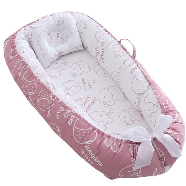 Baby Co-Sleeping Baby Bassinet for Bed Newborn Lounger Pink
