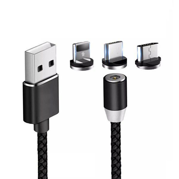 Boo - 3 in 1 magnetic Charging Breaded Cable With Ios/ Micro/ Type-c pin