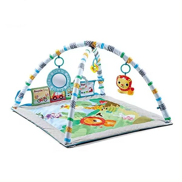2 In 1 Multi-Function Crawling Blanket Folding Tent Baby Gym Mat With Toys