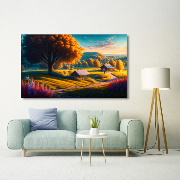 Canvas Wall Art - Lovers In Beautiful Outdoors