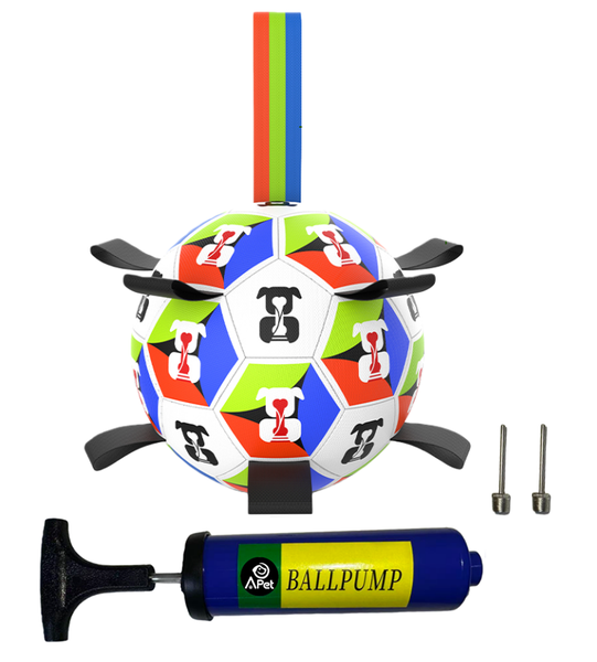 A-PET Dog Interactive Soccer Ball Indoor &amp; Outdoor - Kick, Tug &amp; Fetch-18cm