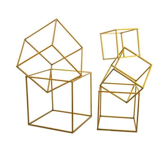 Gold Metal Flower Stand 5pc