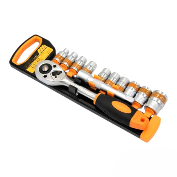 12pc 1/2 Inch Socket Set With Ratchet &amp; Extension Bar