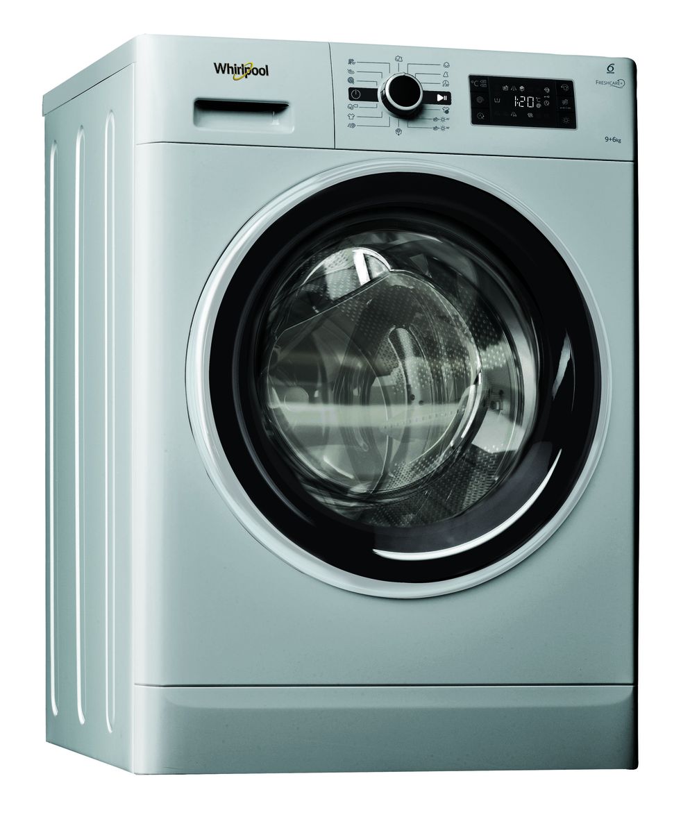 Whirlpool FWDG96148SBS ZA Freestanding Washer Dryer 9kg Silver Shop