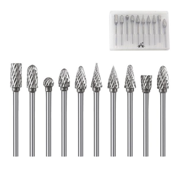 10 Piece Double Cut Carbide Rotary Burr Set