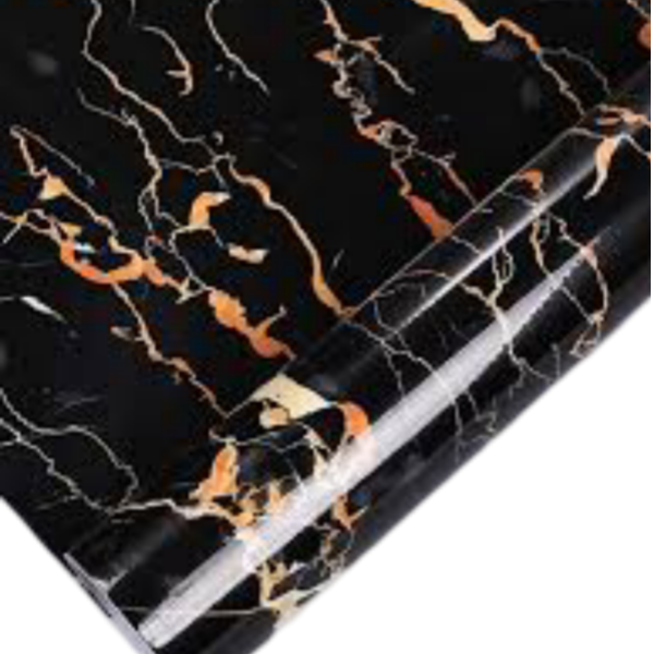 Black and Gold Marble Contact Paper Vinyl