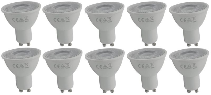 GU10 5W LED Light Bulbs Cool White 6500k - 10 Pack