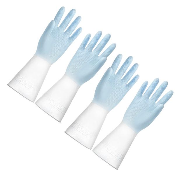 2 Pairs - Non-Slip Dishwashing Gloves - Medium