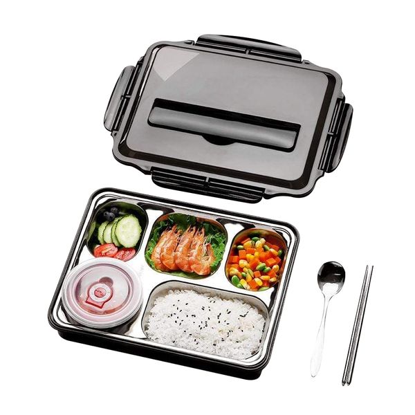 DH - Portable Large-Capacity Stainless Steel Lunchbox - Grey
