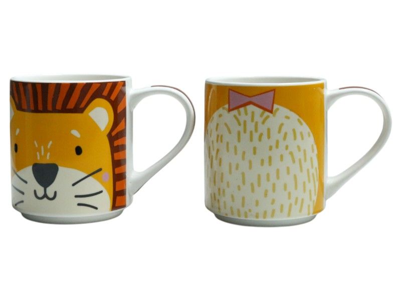 Kids 2 - Piece Porcelain Mug Lion Motif 265ml