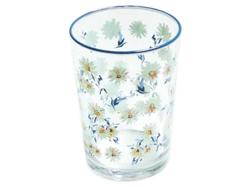Floral Drinking Glasses - Elegant Flower Pattern Design 510ml - 4-Pack