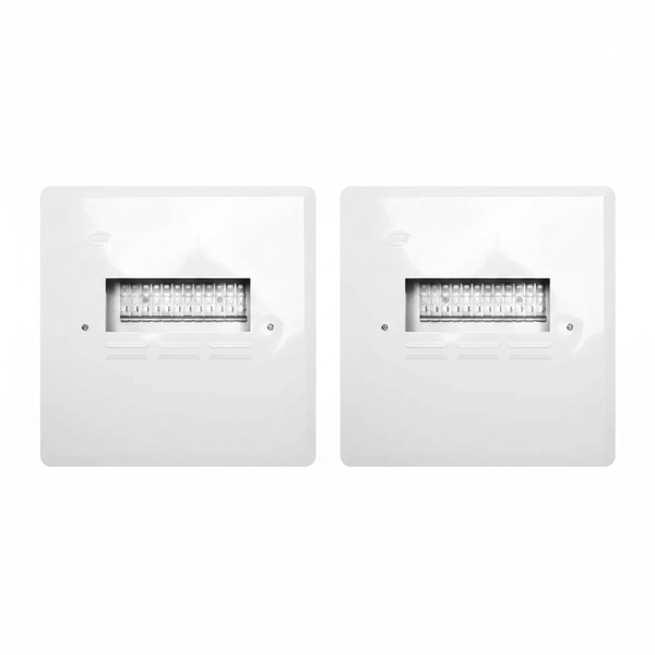 Flush Metal Distribution Board for Din Rail Circuit Breakers - 12W - 2 Pack