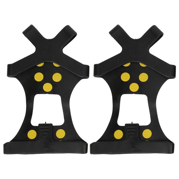 10-Stud Anti-Slip Ice Crampons Shoe Cover (L)