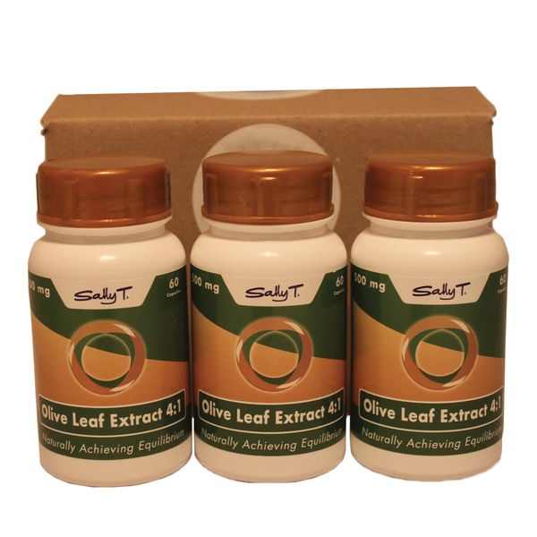 3 x Sally T. Olive Leaf Extract 4:1 Immunity Protection 500mg - 60 Caps