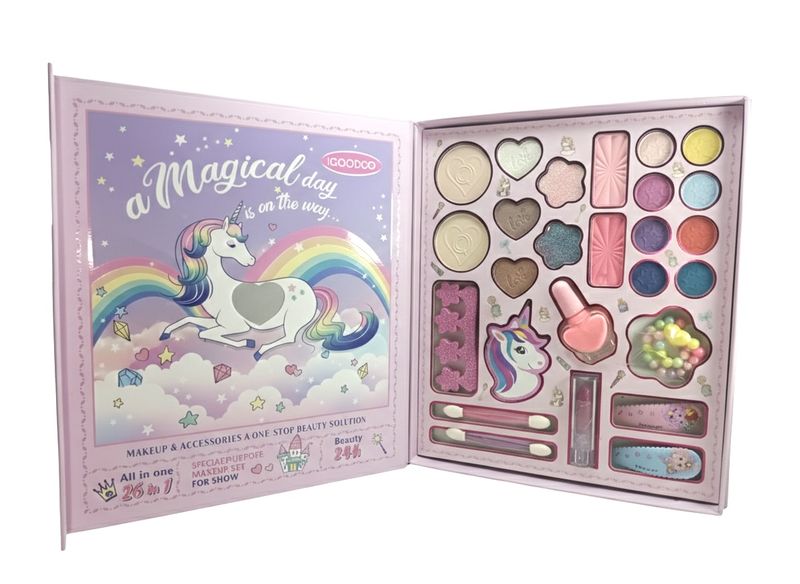 Unicorn Kids Makeup Set - 26 in 1 Magical Day Beauty Kit with Accessories